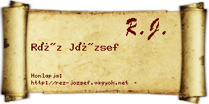 Réz József névjegykártya