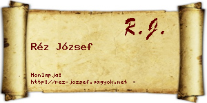Réz József névjegykártya